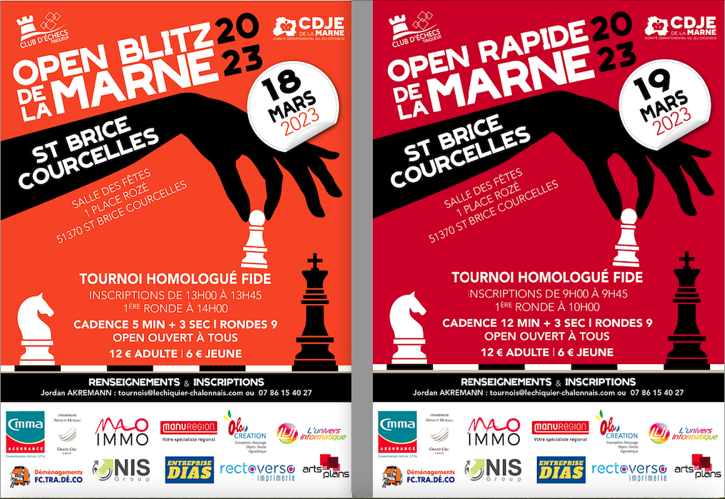 Open de la Marne, Blitz 18/03/2023 et Rapide 19/03/2023, Saint-Brice Courcelles