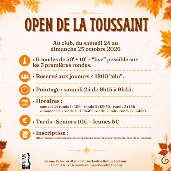 Open de la Toussaint, Reims, 24-25/10/2026