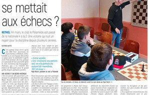 Article dans l'Union : &quot;Et si on se mettait aux échecs ?, 20/04/2025