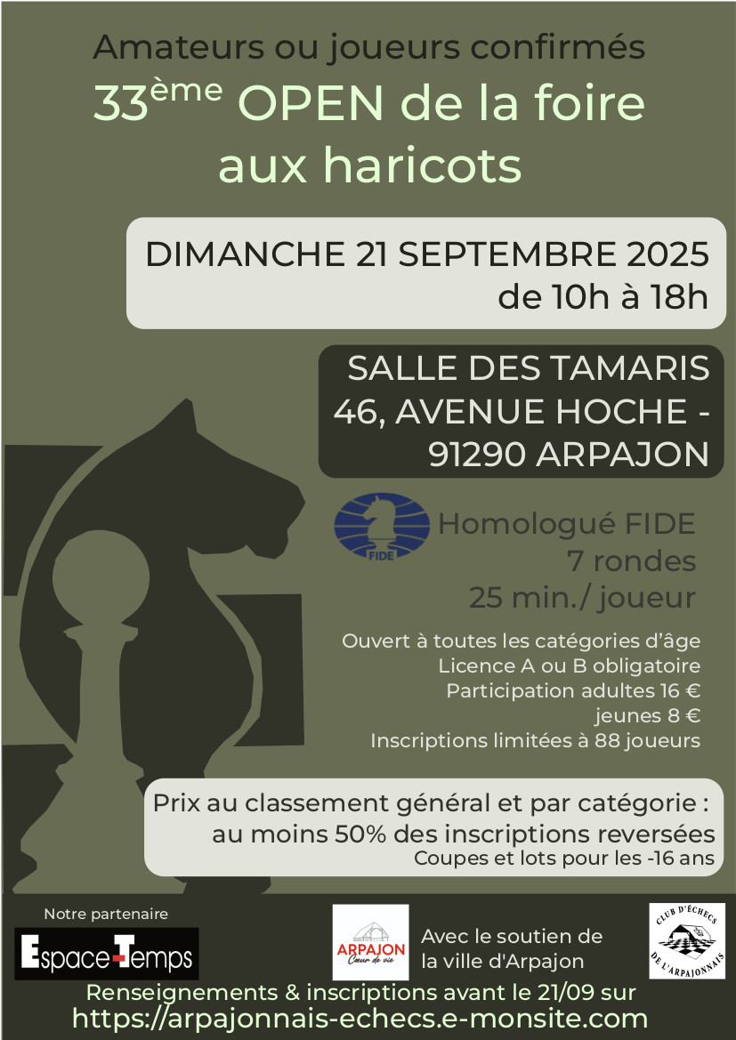 33ème Open Arpajonnais de la foire aux haricots