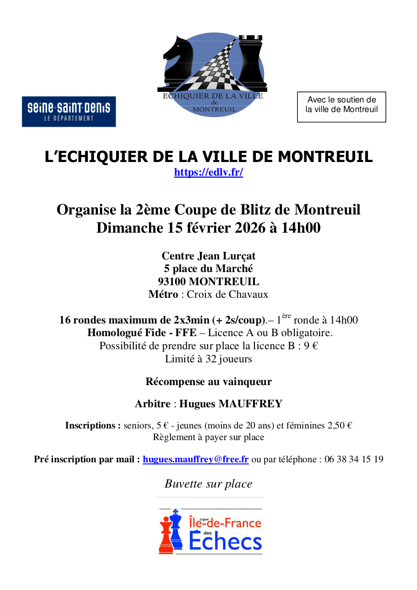 2ème Coupe de Blitz de Montreuil