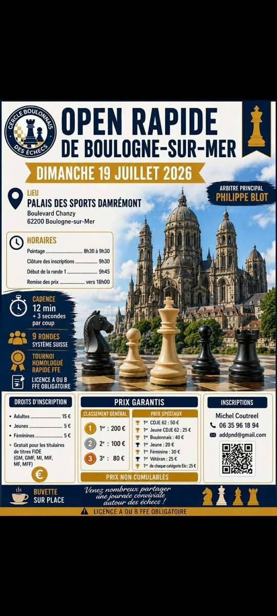 21ème Open Rapide du Cercle Boulonnais des Echecs
