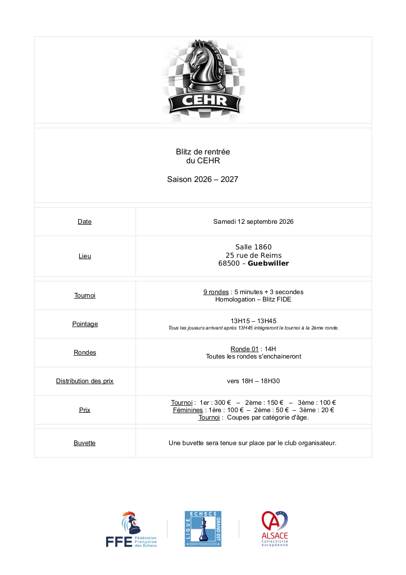 Blitz de rentrée du CEHR
