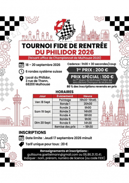 Tournoi FIDE de rentrée du Philidor
