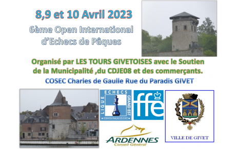 6ème Open International de Pâques, Givet, 8-10/04/2023