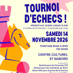 Tournoi d'Echecs d’automne des Petits Cavaliers de Saint-Nabord
